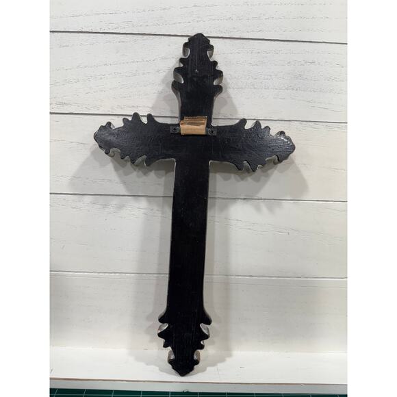 Brown Wall Cross MDF Carved Design Farmhouse Christian Decor 12” x 8” - Picture 2 of 5